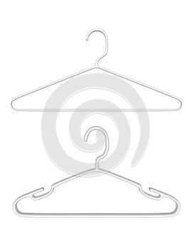 3d Render Pair of Plastic Hangers