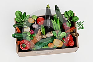 3D Render of Paper Box with Vegetable