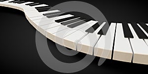 3d render of a piano keyboard in a fluid wavelike movement