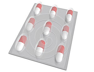 3d Render of Pills in a Blister Pack