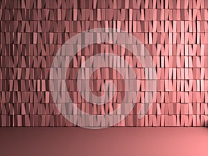 3d render of pink planks contemporary interior
