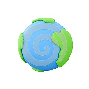 3d render Planet Earth, globe with world map. Ecology concept. 3d render world globe icon. 3d render Earth globe cion
