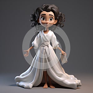 3d Render Plastic Cartoon Of Harper In Nightgown