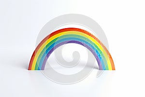 3d render of a plastic rainbow. Isolated on white background. Generated AI
