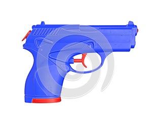 3D render of plastic water pistol isolated on white