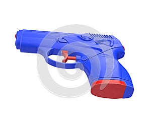 3D render of plastic water pistol isolated on white