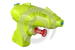 3D render of plastic water pistol  on a white background