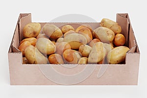 3D Render of Potatoes in Box