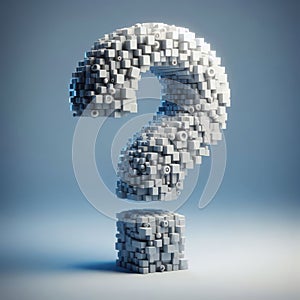 3d render question mark icon. Studio shot concept