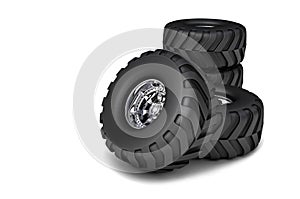 3D render RC toy truck tires