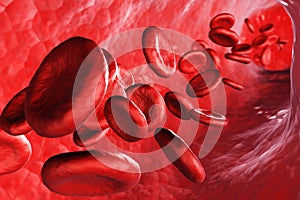 3d render red blood cells background.