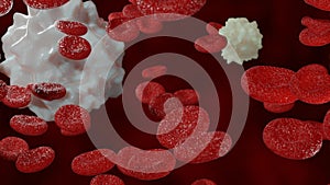 3d render red blood organic cell