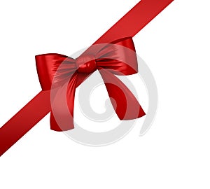 3d render of a red gift ribbon isolated on white