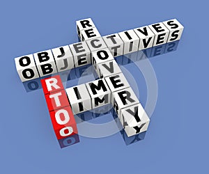 3d render of rto recovery time objectives crossword