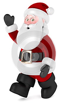 3d render of Santa Claus over white