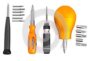3d render of screwdrivers
