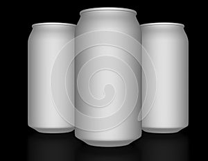 3d Render of a set of Aluminum Cans