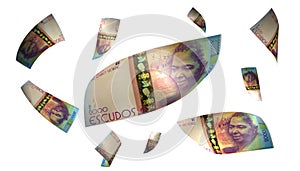 3D Render Set of Flying Canada 20 Dollars Money Banknote