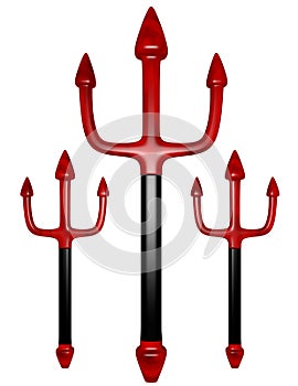 3d Render of a Set of Pitchforks