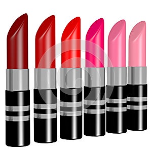 3d Render of Shades of Red Lipstick