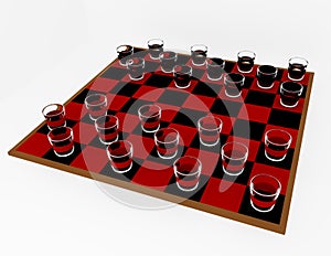 3d Render Shot Glass Checkers