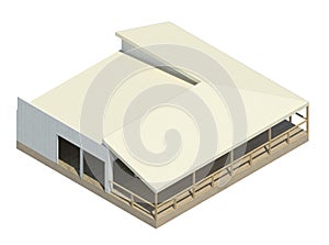 3D render of the small building
