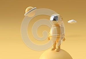 3d Render Spaceman Astronaut Cosmonaut 3d illustration Design