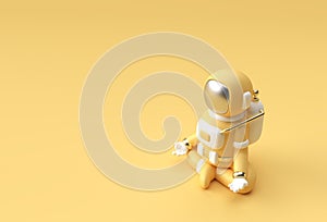 3d Render Spaceman Astronaut Yoga Gestures 3d illustration Design