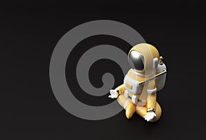 3d Render Spaceman Astronaut Yoga Gestures 3d illustration Design