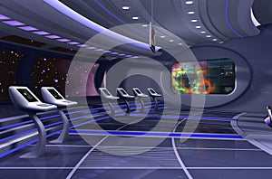 Grafica tridimensionale resa al computer da nave cosmica 