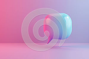 3d render of speech bubble on pastel background with space for text. Chat bubble icon. Message, dialog, talk, conversation element