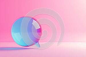 3d render of speech bubble on pastel background with space for text. Chat bubble icon. Message, dialog, talk, conversation element