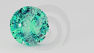 3d render sphere glass technology geometric background animation