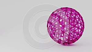 3d render sphere glass technology geometric background animation