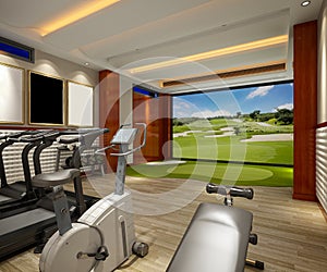 3d render of sport room