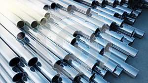 3D render of steel pipes