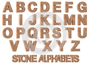 3D Render of Stone Alphabets