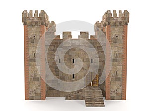 3d render stone brick stronghold