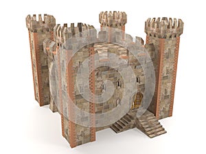 3d render stone brick stronghold