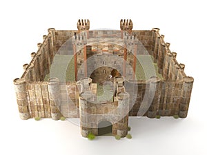 3d render stone brick stronghold