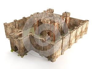 3d render stone brick stronghold