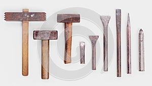 3d Render of Stonemasonry Tool Set