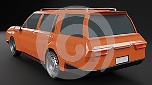 3d render SUV car model low poly style on a gray scene