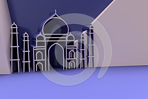 3D Render Taj Mahal - India Agra 3D illustration