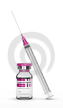 3d render of testosterone cypionate with syringe