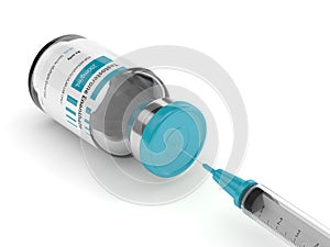 3d render of testosterone enanthate vial with syringe