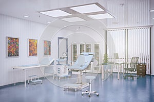 3d render of a treatment room of gynaecology