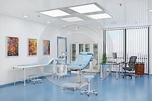 3d render of a treatment room of gynaecology