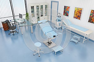 3d render of a treatment room of gynaecology