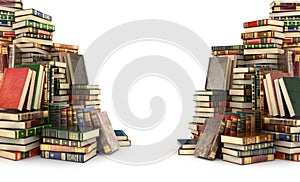 3d render of two big piles of colorful books